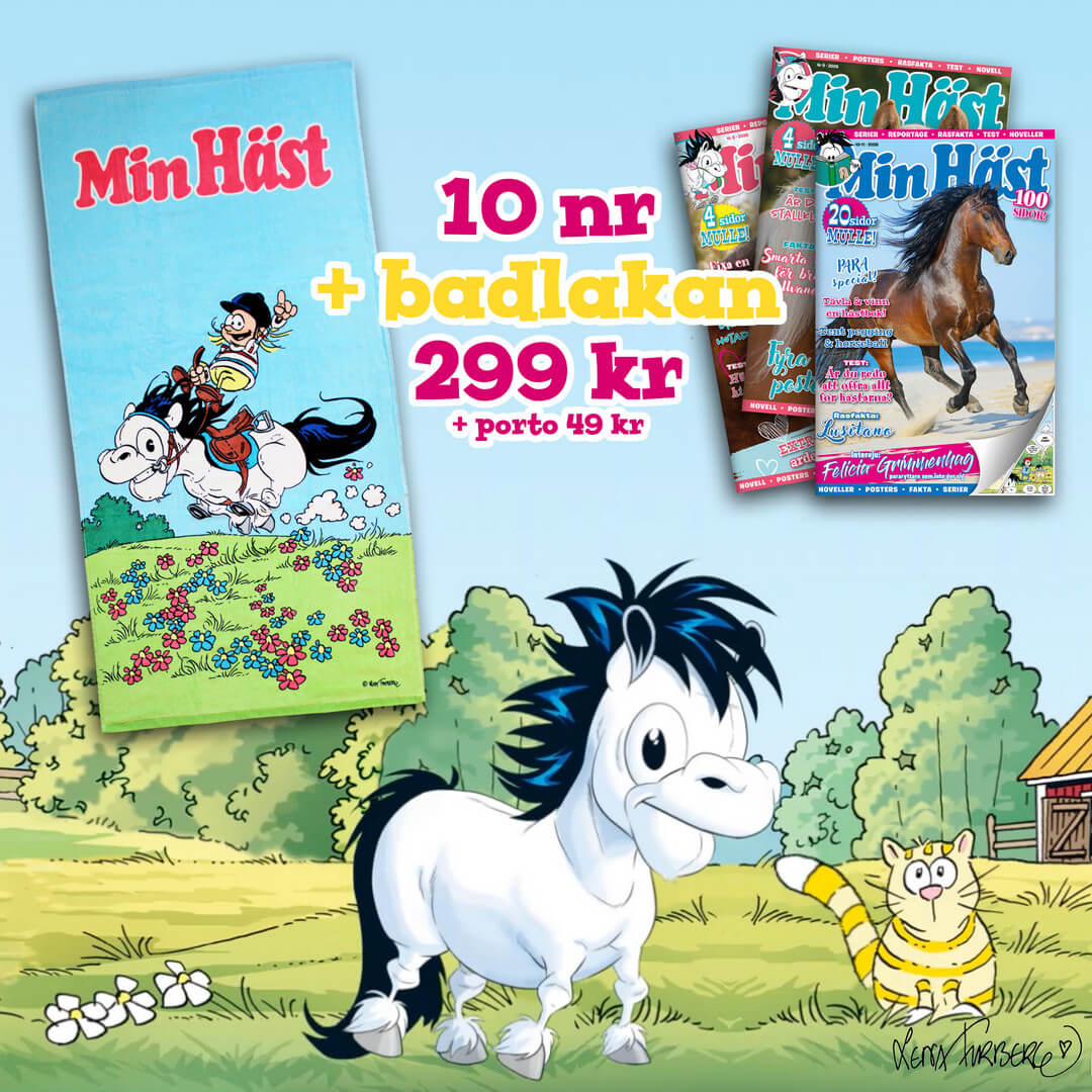 10 nummer av Min Häst + badlakan för 299 kr