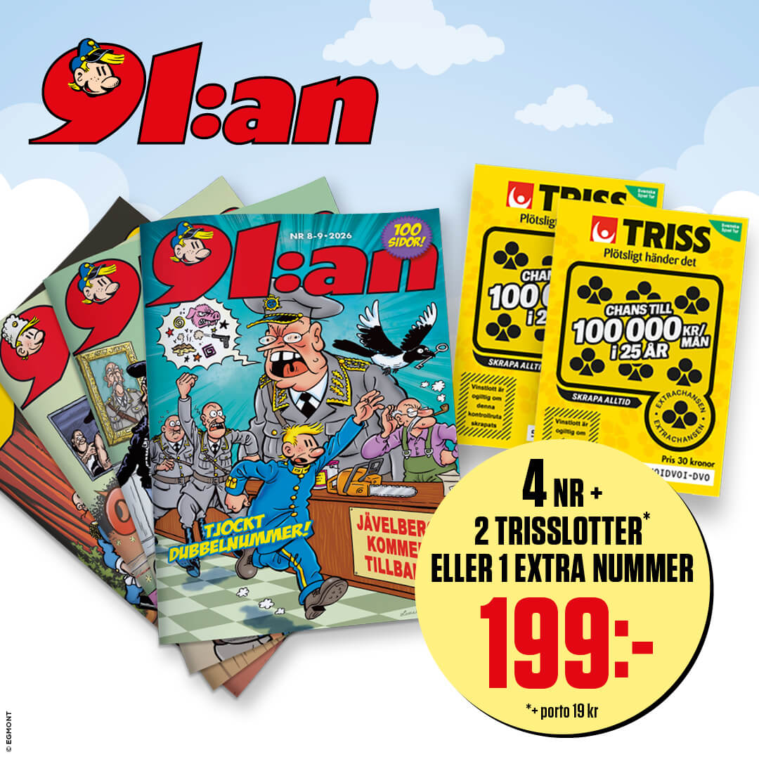 4 nummer av tidningen 91am + 2 trisslotter